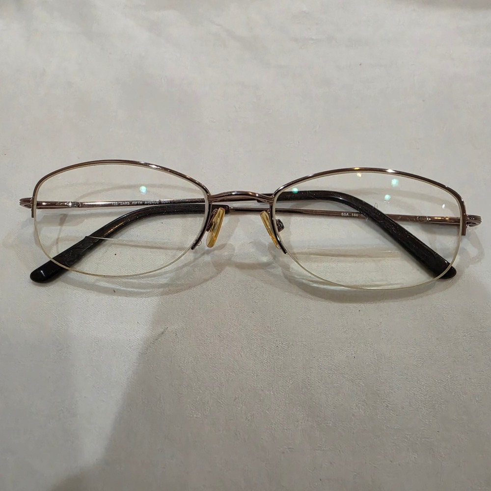 Saks Fifth Avenue Eyeglasses Women 52-18-135 Rose Gold Good Oval S5A 186 0DX1
